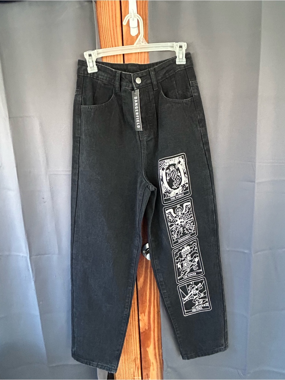 Dangerfield Black Denim Tarot Print Jeans Women’s Size 28